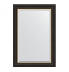Зеркало настенное с фацетом EVOFORM в багетной раме чёрное дерево с золотом, 64х94 см, BY 3925