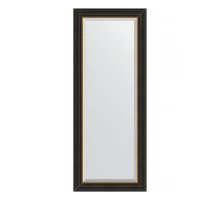 Зеркало настенное с фацетом EVOFORM в багетной раме чёрное дерево с золотом, 54х134 см, BY 3928