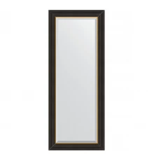 Зеркало настенное с фацетом EVOFORM в багетной раме чёрное дерево с золотом, 54х134 см, BY 3928