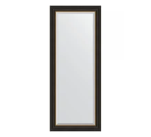 Зеркало настенное с фацетом EVOFORM в багетной раме чёрное дерево с золотом, 59х144 см, BY 3929