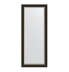 Зеркало настенное с фацетом EVOFORM в багетной раме чёрное дерево с золотом, 64х154 см, BY 3930