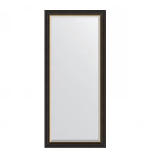 Зеркало настенное с фацетом EVOFORM в багетной раме чёрное дерево с золотом, 74х164 см, BY 3931