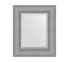 Зеркало настенное с фацетом EVOFORM в багетной раме серебряная кольчуга, 47х57 см, BY 3933