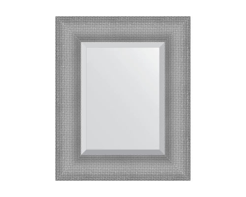 Зеркало настенное с фацетом EVOFORM в багетной раме серебряная кольчуга, 47х57 см, BY 3933