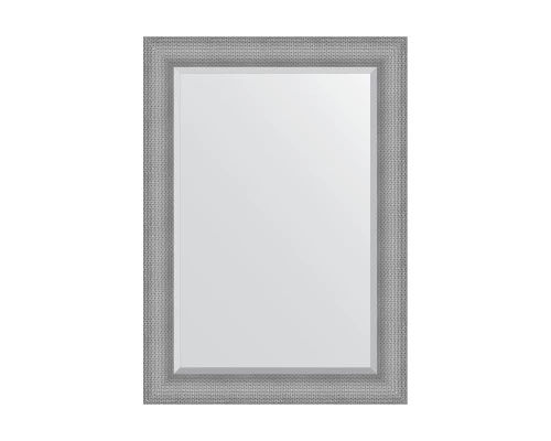 Зеркало настенное с фацетом EVOFORM в багетной раме серебряная кольчуга, 77х107 см, BY 3937