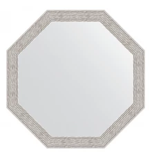 Зеркало настенное Octagon EVOFORM в багетной раме волна алюминий, 53х53 см, BY 3959