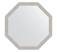 Зеркало настенное Octagon EVOFORM в багетной раме волна алюминий, 63х63 см, BY 3960