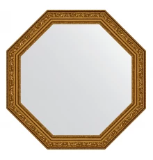 Зеркало настенное Octagon EVOFORM в багетной раме виньетка состаренное золото, 55х55 см, BY 3965