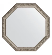 Зеркало настенное Octagon EVOFORM в багетной раме виньетка состаренное серебро, 65х65 см, BY 3968