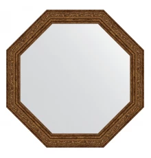 Зеркало настенное Octagon EVOFORM в багетной раме виньетка состаренная бронза, 55х55 см, BY 3969