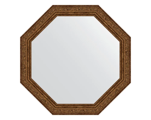 Зеркало настенное Octagon EVOFORM в багетной раме виньетка состаренная бронза, 55х55 см, BY 3969