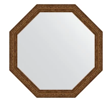 Зеркало настенное Octagon EVOFORM в багетной раме виньетка состаренная бронза, 65х65 см, BY 3970
