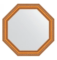 Зеркало настенное Octagon EVOFORM в багетной раме золотые бусы на бронзе, 56х56 см, BY 3977