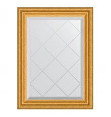 Зеркало настенное с гравировкой EVOFORM в багетной раме состаренное золото, 52х70 см, BY 4001