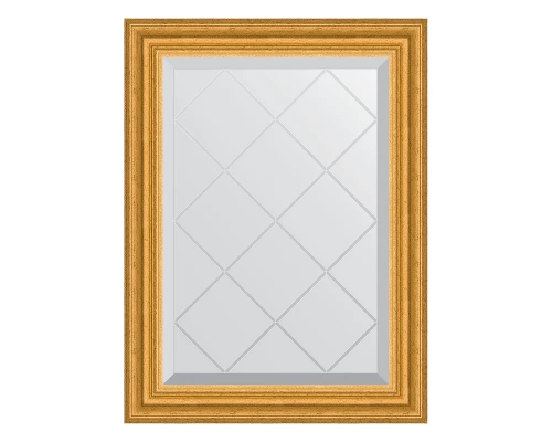 Зеркало настенное с гравировкой EVOFORM в багетной раме состаренное золото, 52х70 см, BY 4001