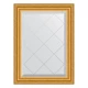 Зеркало настенное с гравировкой EVOFORM в багетной раме состаренное золото, 52х70 см, BY 4001