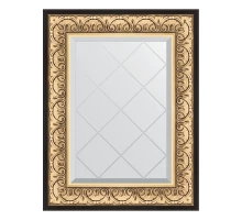 Зеркало настенное с гравировкой EVOFORM в багетной раме барокко золото, 60х77 см, BY 4036