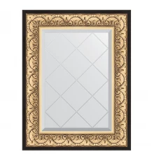 Зеркало настенное с гравировкой EVOFORM в багетной раме барокко золото, 60х77 см, BY 4036