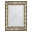 Зеркало настенное с гравировкой EVOFORM в багетной раме барокко серебро, 60х77 см, BY 4037