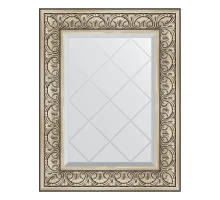 Зеркало настенное с гравировкой EVOFORM в багетной раме барокко серебро, 60х77 см, BY 4037