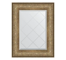 Зеркало настенное с гравировкой EVOFORM в багетной раме виньетка античная бронза, 60х78 см, BY 4038