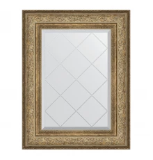 Зеркало настенное с гравировкой EVOFORM в багетной раме виньетка античная бронза, 60х78 см, BY 4038