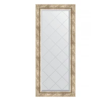 Зеркало настенное с гравировкой EVOFORM в багетной раме прованс с плетением, 53х123 см, BY 4048