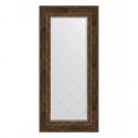 Зеркало настенное с гравировкой EVOFORM в багетной раме состаренное дерево с орнаментом, 62х132 см, BY 4086