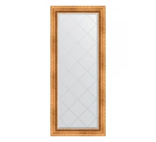 Зеркало настенное с гравировкой EVOFORM в багетной раме римское золото, 66х156 см, BY 4146
