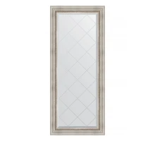 Зеркало настенное с гравировкой EVOFORM в багетной раме римское серебро, 66х156 см, BY 4147