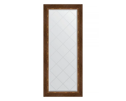 Зеркало настенное с гравировкой EVOFORM в багетной раме римская бронза, 66х156 см, BY 4148