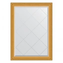 Зеркало настенное с гравировкой EVOFORM в багетной раме состаренное золото, 72х100 см, BY 4173