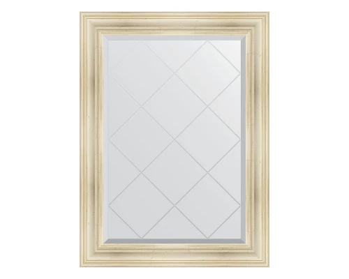 Зеркало настенное с гравировкой EVOFORM в багетной раме травленое серебро, 79х106 см, BY 4203