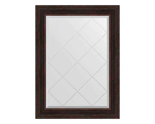 Зеркало настенное с гравировкой EVOFORM в багетной раме тёмный прованс, 79х106 см, BY 4205