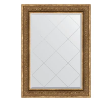 Зеркало настенное с гравировкой EVOFORM в багетной раме вензель бронзовый, 79х106 см, BY 4206