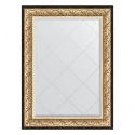 Зеркало настенное с гравировкой EVOFORM в багетной раме барокко золото, 80х107 см, BY 4208