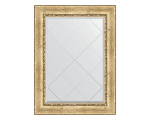 Зеркало настенное с гравировкой EVOFORM в багетной раме состаренное серебро с орнаментом, 82х110 см, BY 4213