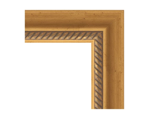 Зеркало настенное с гравировкой EVOFORM в багетной раме состаренное золото с плетением, 73х128 см, BY 4217