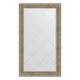 Зеркало настенное с гравировкой EVOFORM в багетной раме виньетка античное серебро, 75х130 см, BY 4229