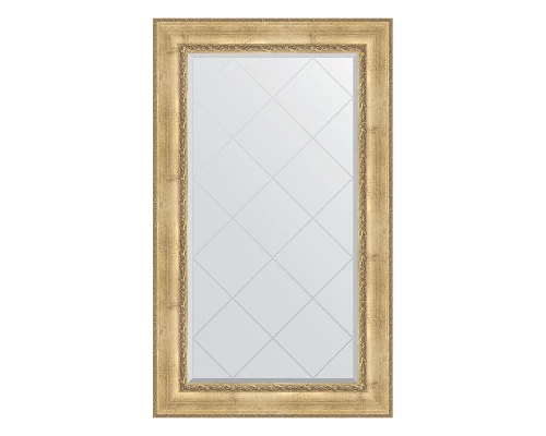 Зеркало настенное с гравировкой EVOFORM в багетной раме состаренное серебро с орнаментом, 82х137 см, BY 4256