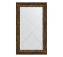 Зеркало настенное с гравировкой EVOFORM в багетной раме состаренное дерево с орнаментом, 82х137 см, BY 4258