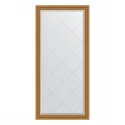 Зеркало настенное с гравировкой EVOFORM в багетной раме состаренное золото с плетением, 73х155 см, BY 4260