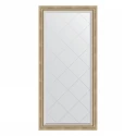 Зеркало настенное с гравировкой EVOFORM в багетной раме состаренное серебро с плетением, 73х155 см, BY 4261