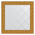 Зеркало настенное с гравировкой EVOFORM в багетной раме чеканка золотая, 86х86 см, BY 4323
