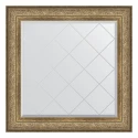 Зеркало настенное с гравировкой EVOFORM в багетной раме виньетка античная бронза, 90х90 см, BY 4339