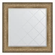 Зеркало настенное с гравировкой EVOFORM в багетной раме виньетка античная бронза, 90х90 см, BY 4339