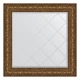 Зеркало настенное с гравировкой EVOFORM в багетной раме виньетка состаренная бронза, 90х90 см, BY 4341