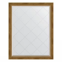 Зеркало настенное с гравировкой EVOFORM в багетной раме состаренная бронза с плетением, 93х118 см, BY 4348