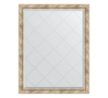 Зеркало настенное с гравировкой EVOFORM в багетной раме прованс с плетением, 93х118 см, BY 4349