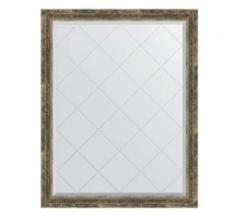 Зеркало настенное с гравировкой EVOFORM в багетной раме старое дерево с плетением, 93х118 см, BY 4350